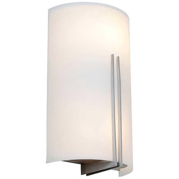 Access Lighting Prong, 2 Light Wall Sconce, Brushed Steel Finish, White Glass 20446-BS/WHT - main
